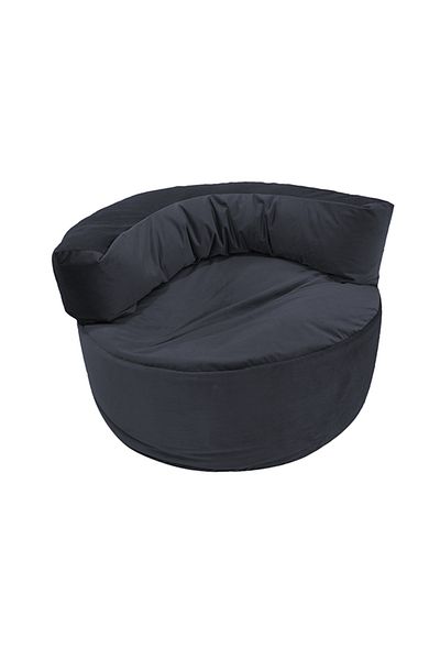House One Velvet Bean Bag Chair With Filling - Grey