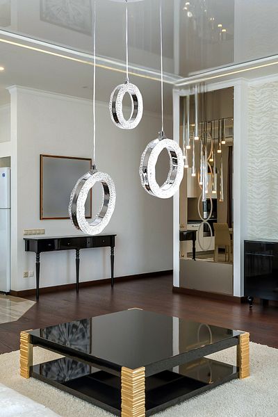 Fer Avize Işıl Chrome Modern Chandelier - 3-Piece Pendant Lamp Row Living Room and Kitchen Living Room