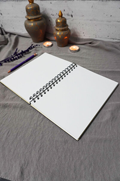 markcat Butterfly Patterned Wooden Cover Notebook - Unlined Notebook - Diary - Agenda-Gift-A5 Memory Book