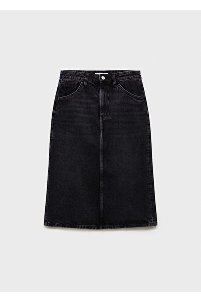 MANGO Woman Midi denim etek