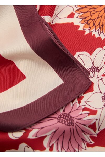 MANGO Woman Floral satin scarf