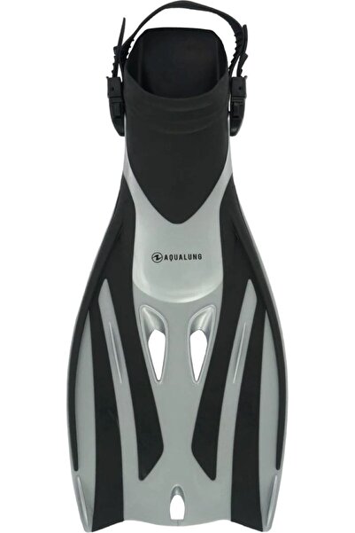 Aqualung مجموعة زعانف الغطس ذات الكعب المفتوح الناعم، زعانف جونيور، رمادي، تصميم مريح ومتين