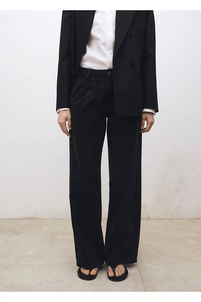 MANGO Woman Wideleg Pencil Jean Trousers