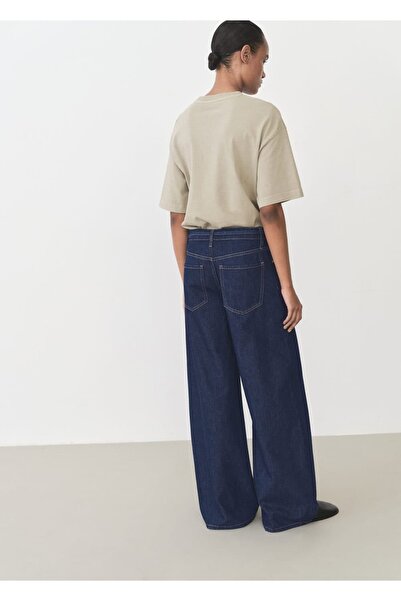 MANGO Woman Düşük belli kemerli wideleg jean pantolon