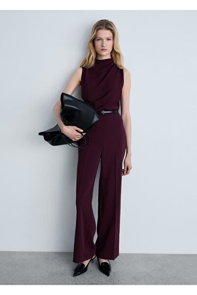 MANGO Woman Μακριά ολόσωμη φόρμα με ζώνη