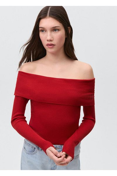 Mango Teen Pulover cu umăr deschis