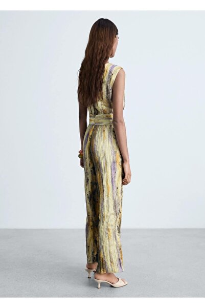 MANGO Woman Uzun saten dokulu tulum