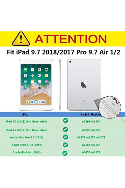 AWH iPad 6th/5th Gen Case, Butterfly Shockproof EVA Foam, Stand Cover for 9.7" iPad (Pink).