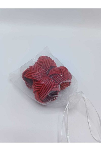 KATMERTEKS 8 Pcs Red Flag Napkin - Twisted Ring Ring Model