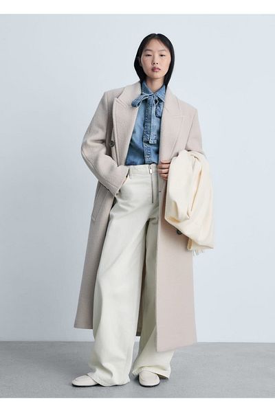 MANGO Woman Cămașă din denim cu detaliu de legătură