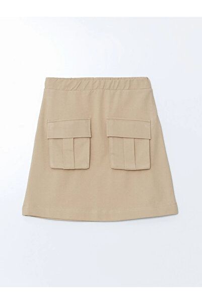 LC Waikiki Fusta pentru fetiță bej cu talie elastică