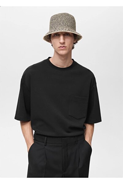 MANGO Man Tricou cu buzunar supradimensionat