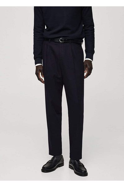 MANGO Man Flannel Woolen Collant Trousers