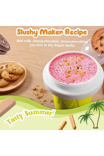 AWH Slushy Cup - Frozen Magic Slushie Maker Cup Squeeze, Cool Fun Gadgets for Kids & Teens (Yellow)