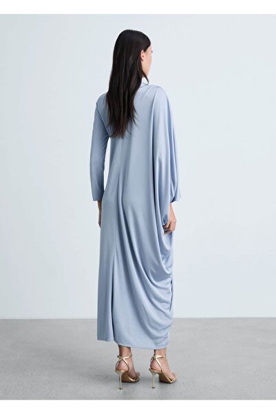 MANGO Woman Drapeli asimetrik uzun elbise