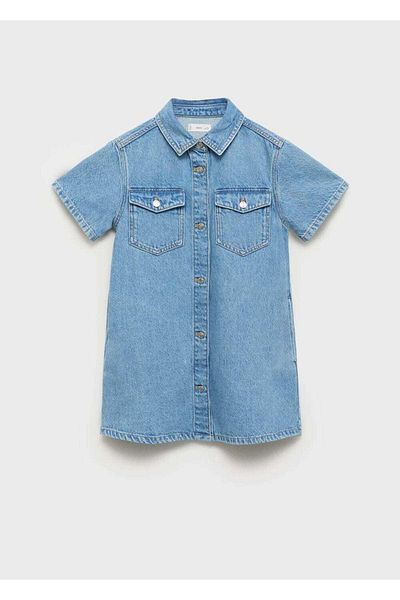 MANGO Kids Κοντό τζιν φόρεμα