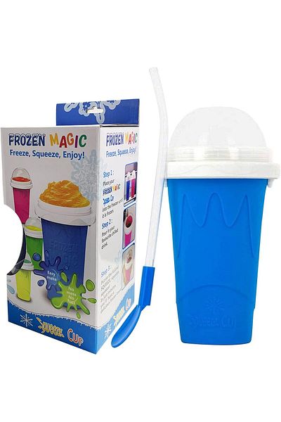 AWH Beijiyi Slushie Maker Cup, Portable Frozen Magic Squeeze Cup for Slushies, Milkshakes - Blue