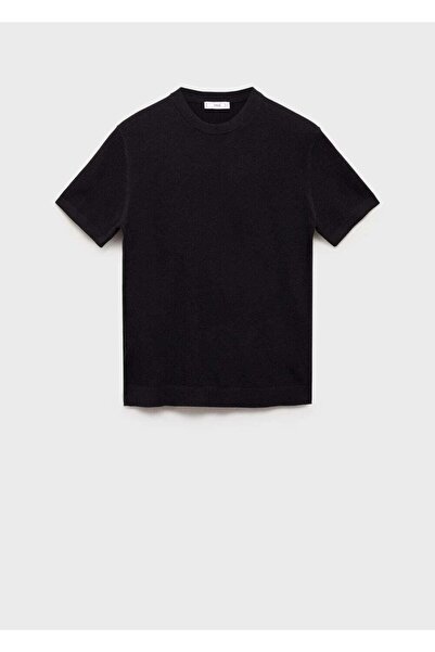 MANGO Man Βαμβακερό μπλουζάκι από λεπτή ύφανση