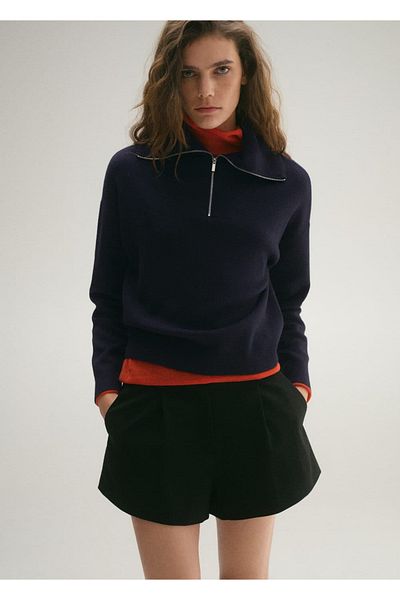 MANGO Woman Sweater with zip collar