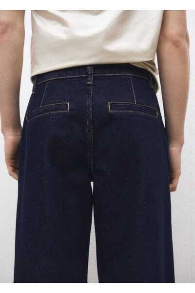 MANGO Woman Rinse Wash Wideleg Cuffed Jeans