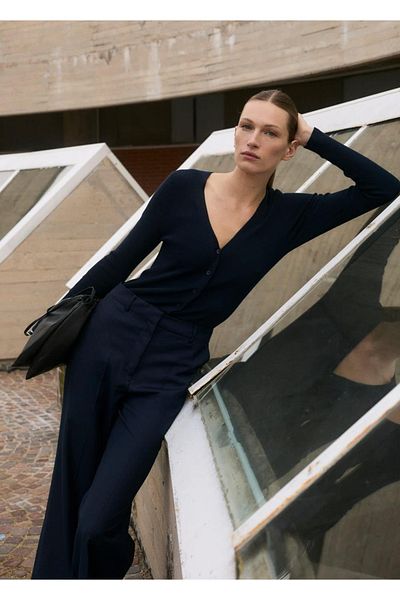MANGO Woman Contrast Long Jumpsuit with Top