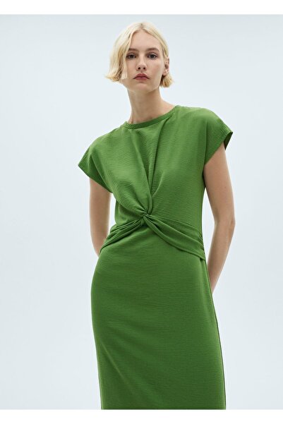 MANGO Woman Düğümlü midi elbise