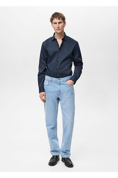 MANGO Man Strečová bavlněná košile Regular Fit