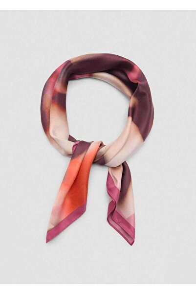 MANGO Woman Eșarfă din satin cu model