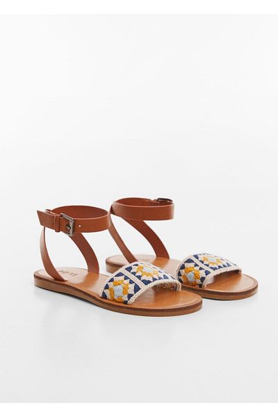 MANGO Kids Embroidered Bracelet Sandals