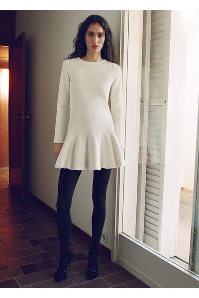 MANGO Woman Pleated Knitwear Short Dress