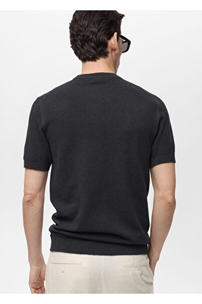 MANGO Man Βαμβακερό μπλουζάκι από λεπτή ύφανση