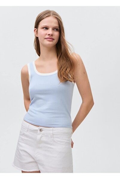 Mango Teen Bluza od kajsije sa kontrastnim bojama