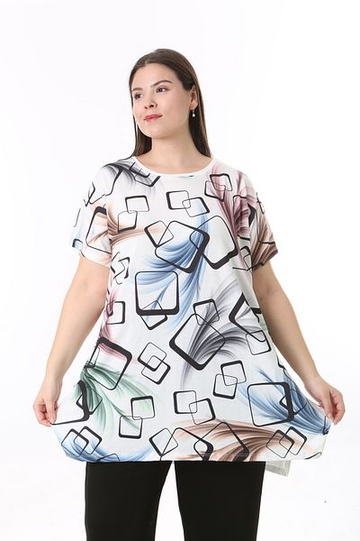 XL Modam Women's Digital Print Plus Size Tunic