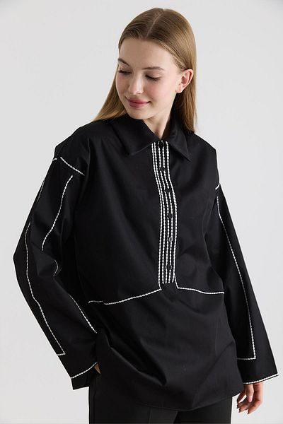 Ahel Tasarım Pela Buttoned Stitching Detail Shirt
