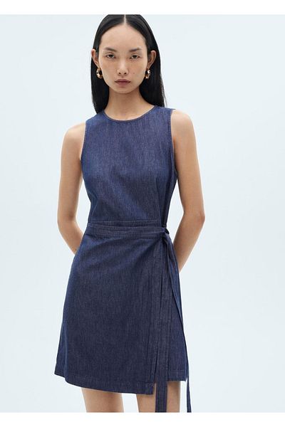 MANGO Woman Wrap Denim Dress
