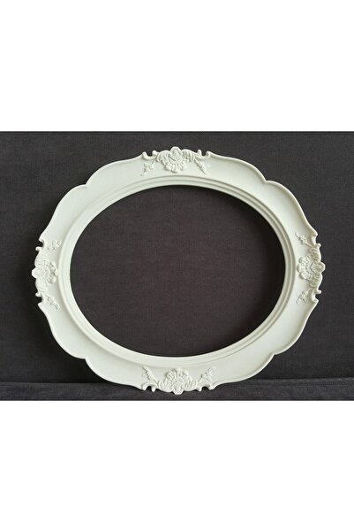 morlalem m Yaprak Ve Çiçek Kabartmalı 30cm Oval Çerçeve Silikon Kalıp K-801