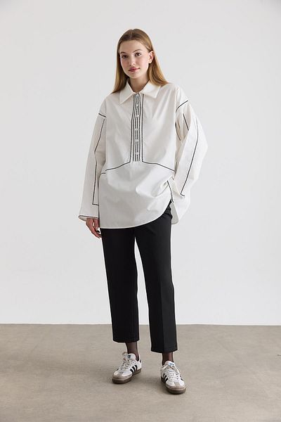 Ahel Tasarım Pela Buttoned Stitching Detail Shirt