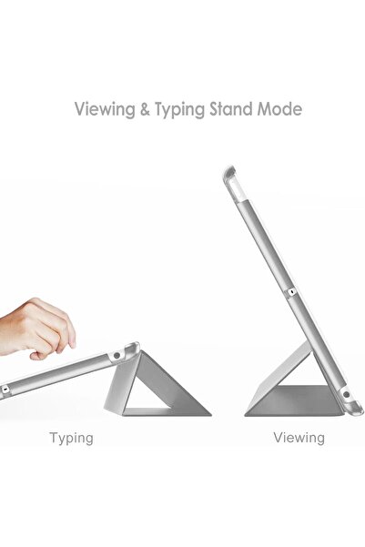 AWH Smart Magnetic Stand Case for iPad 10.2" (9th/8th/7th Gen), Leather Cover, Anti-Scratch (Grey).