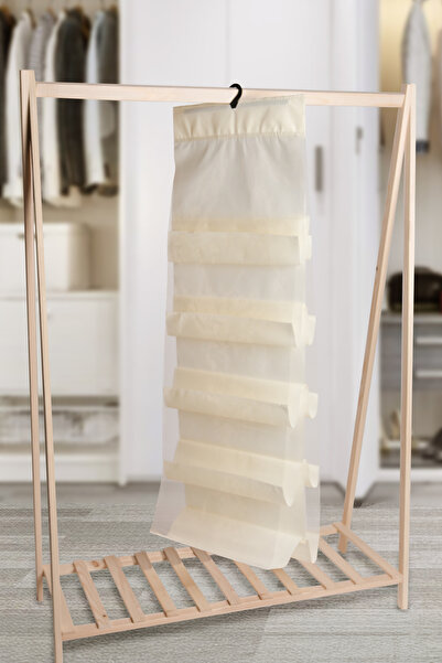 ADARYA HOME 10 Cepli Dolap Içi Çanta Ayakkabı Düzenleyici (KREM)