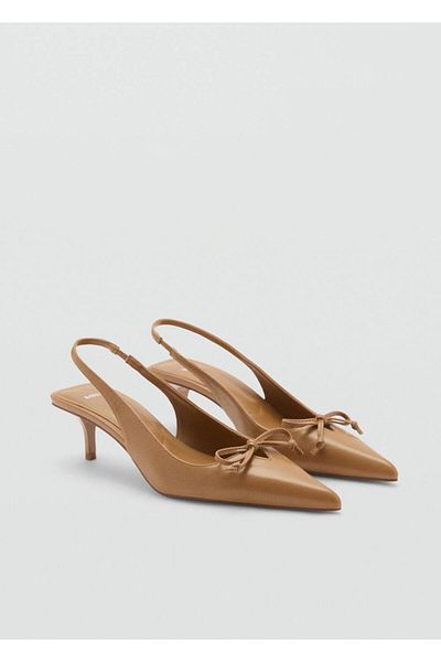 MANGO Woman Sznurowane buty na obcasie typu kociak