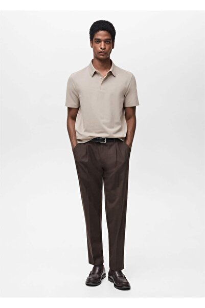 MANGO Man Βαμβακερό πικέ πουκάμισο πόλο με λεπτή εφαρμογή