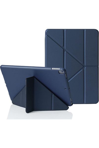 AWH حافظة iPad 10.2، زوايا عرض 5 في 1، خاصية الإيقاظ والنوم التلقائي، غطاء خلفي ناعم، أزرق سماوي.