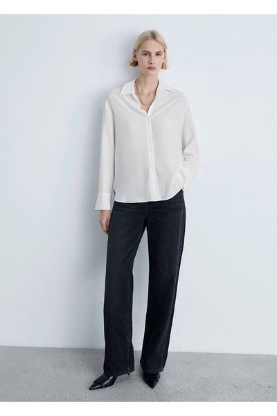 MANGO Woman Υγρό πουκάμισο Lyocell