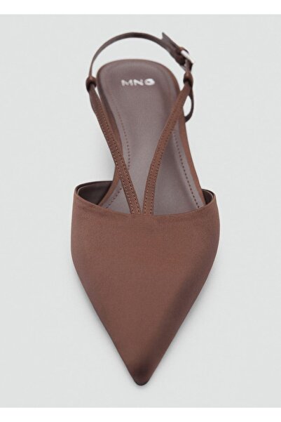 MANGO Woman Saténové páskové kotěcí podpatky