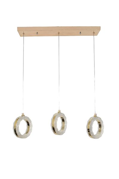 Fer Avize Işıl Gold Modern Chandelier Living Room Kitchen Living Room Doorway Single 3-Piece Pendant Lamp Row