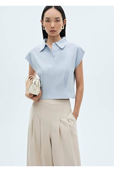 MANGO Woman Tricou polo din bumbac cu maneca scurta