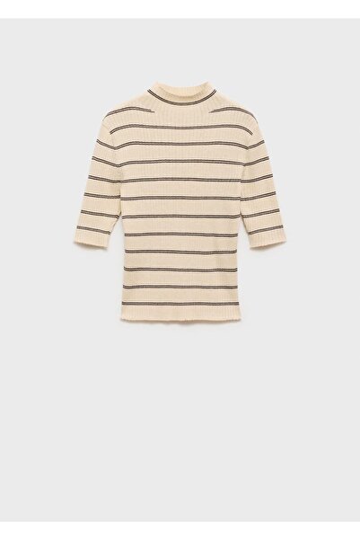 MANGO Woman Perkins yakalı fitilli triko kazak