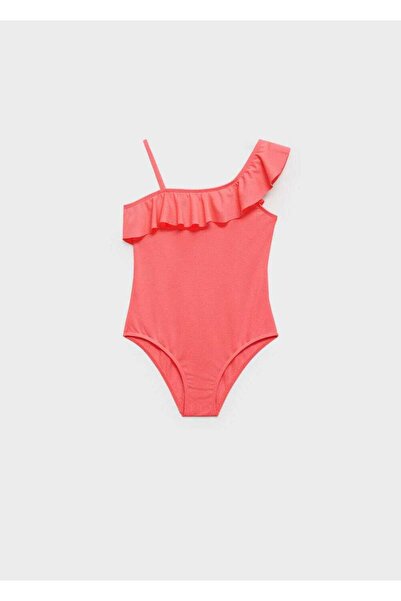 MANGO Kids Asymmetrischer Badeanzug mit Rüschen