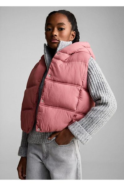 MANGO Kids Hooded quilted vest