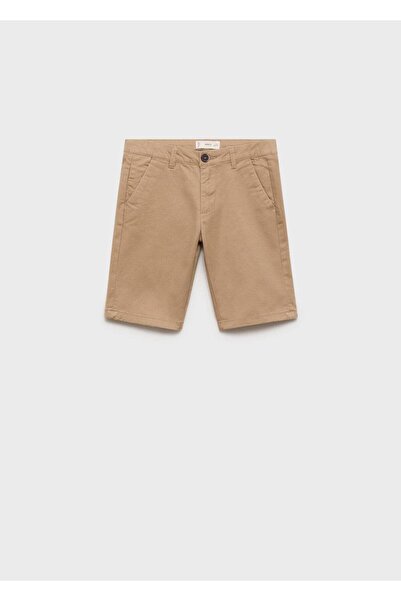 MANGO Kids Chino tarz pamuklu bermuda şort